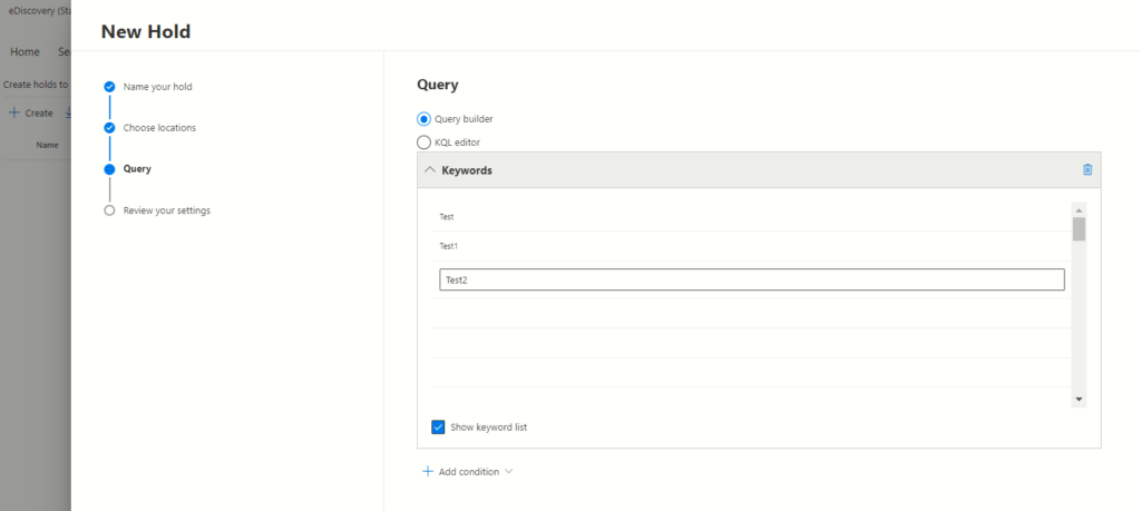 Exploring Microsoft Purview eDiscovery Solutions 13 Multiple Keywords in the Query