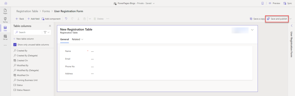 Step-by-Step Guide to Create a Forms in Power Pages 7 User Registration Form