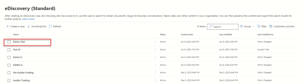 Exploring Microsoft Purview eDiscovery Solutions 6 Ediscovery Case Demo Test