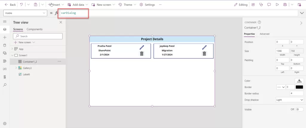 Create a Responsive Container-based Popup Dialog Box in Power Apps 4 img