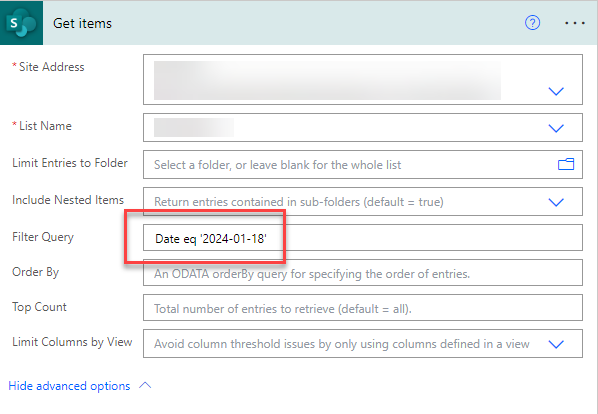 Using SharePoint Filter Queries in Power Automate: A Guide to Efficient Data Retrieval 6 Date and Time
