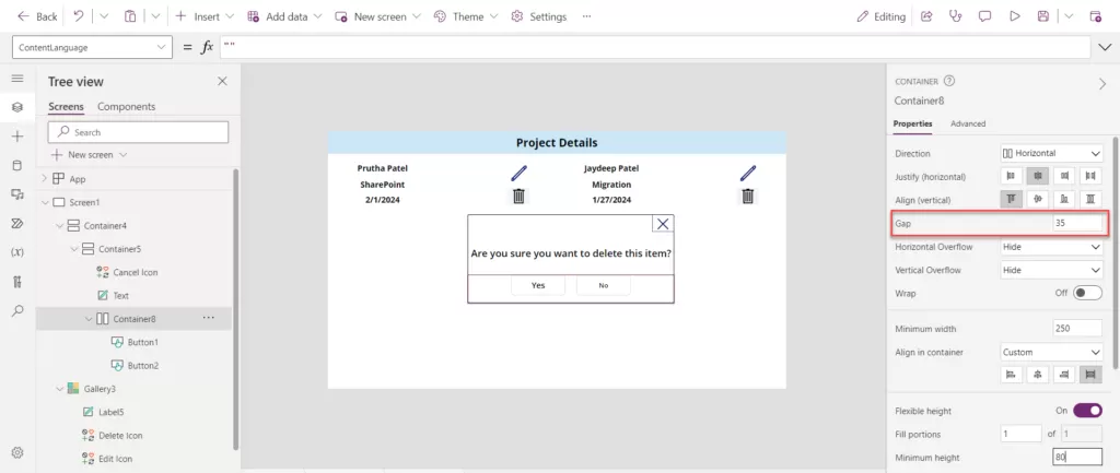 Create a Responsive Container-based Popup Dialog Box in Power Apps 7 ghfc