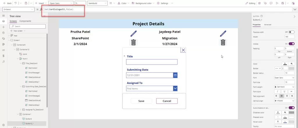 Create a Responsive Container-based Popup Dialog Box in Power Apps 16 cvf