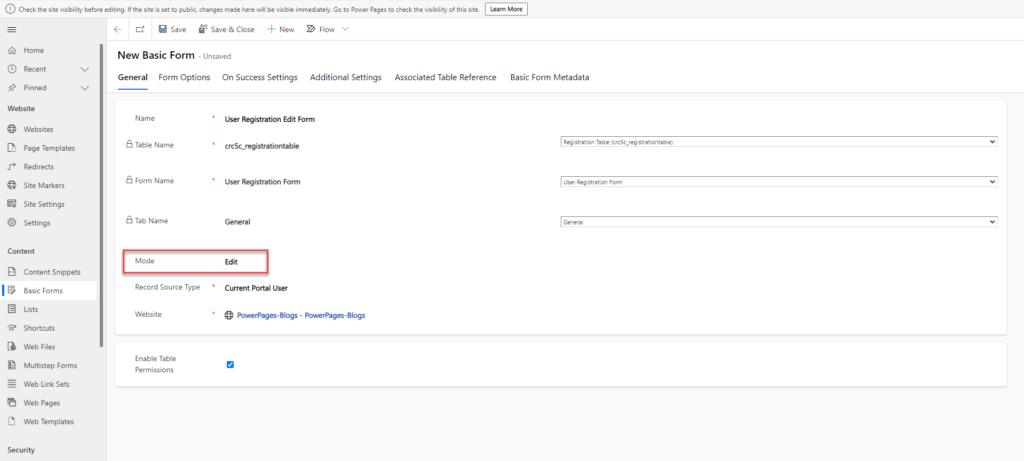Step-by-Step Guide to Creating Edit Forms in Power Pages 4 Edit Option
