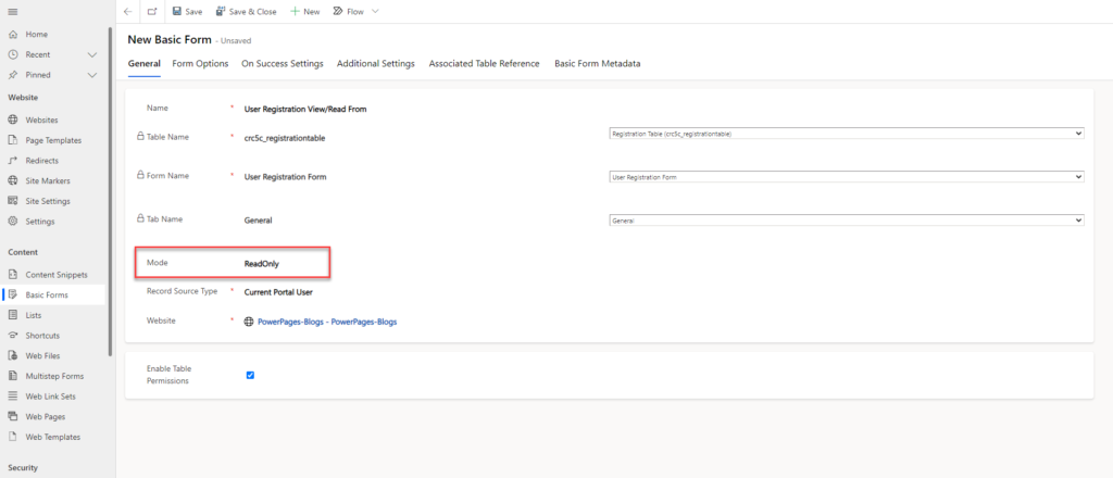 Step-by-Step Guide to Creating View Forms in Power Pages 4 Read Only Option
