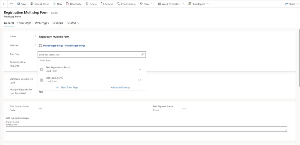 How to add Multistep Form in Power Pages. 6 IMG05
