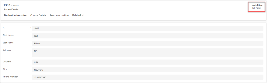 Concatenation multiple columns using formula type column in Microsoft Dataverse 5 04